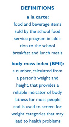 Definitions of a la carte and body mass; refer to the data on this page for specific details.