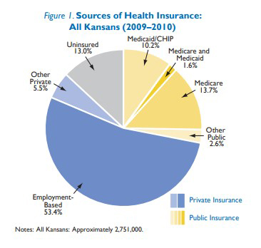 Figure 1: source of health insurance all Kansans