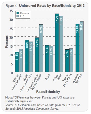 Bar chart showing uninsured rates by race ethnicity 2013 refer to the data on this page for specific details.