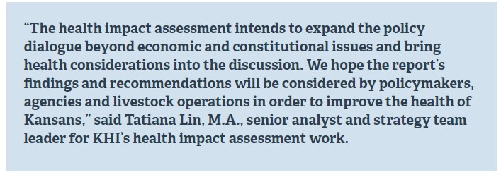 Quote "The health impact assessment intends to expand the policy dialogue ..."