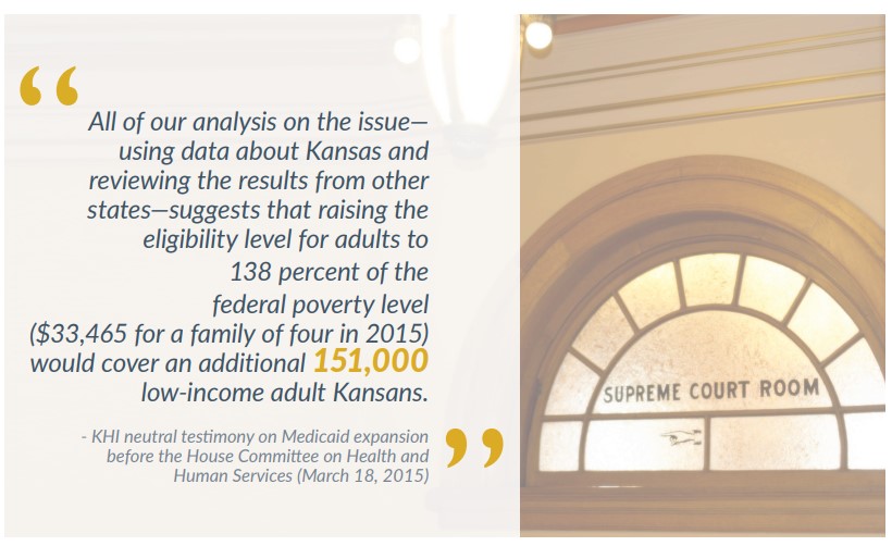 Graphic and quote: all of our analysis on the issue suggests that raising the eligibility level for adults