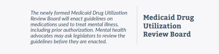 Sign saying Medicaid Drug Utilization Review Board