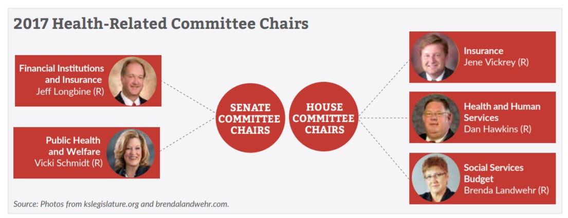 Graphic showing health-related committee chairs