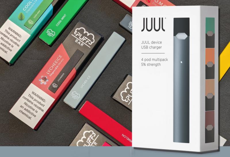 Juul and Puff Bar devices