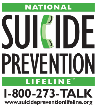 Phone number for Suicide Prevention Life Line 1-800-273-TALK