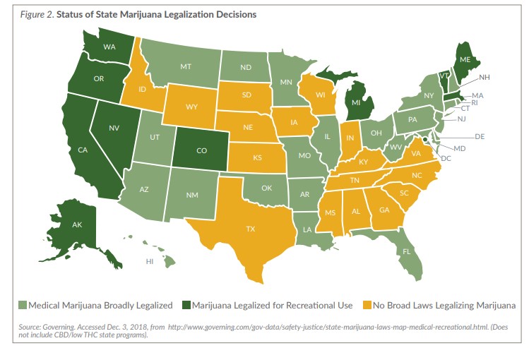 Status of state marijuana legalization Decisions