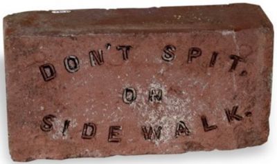 Brick with words