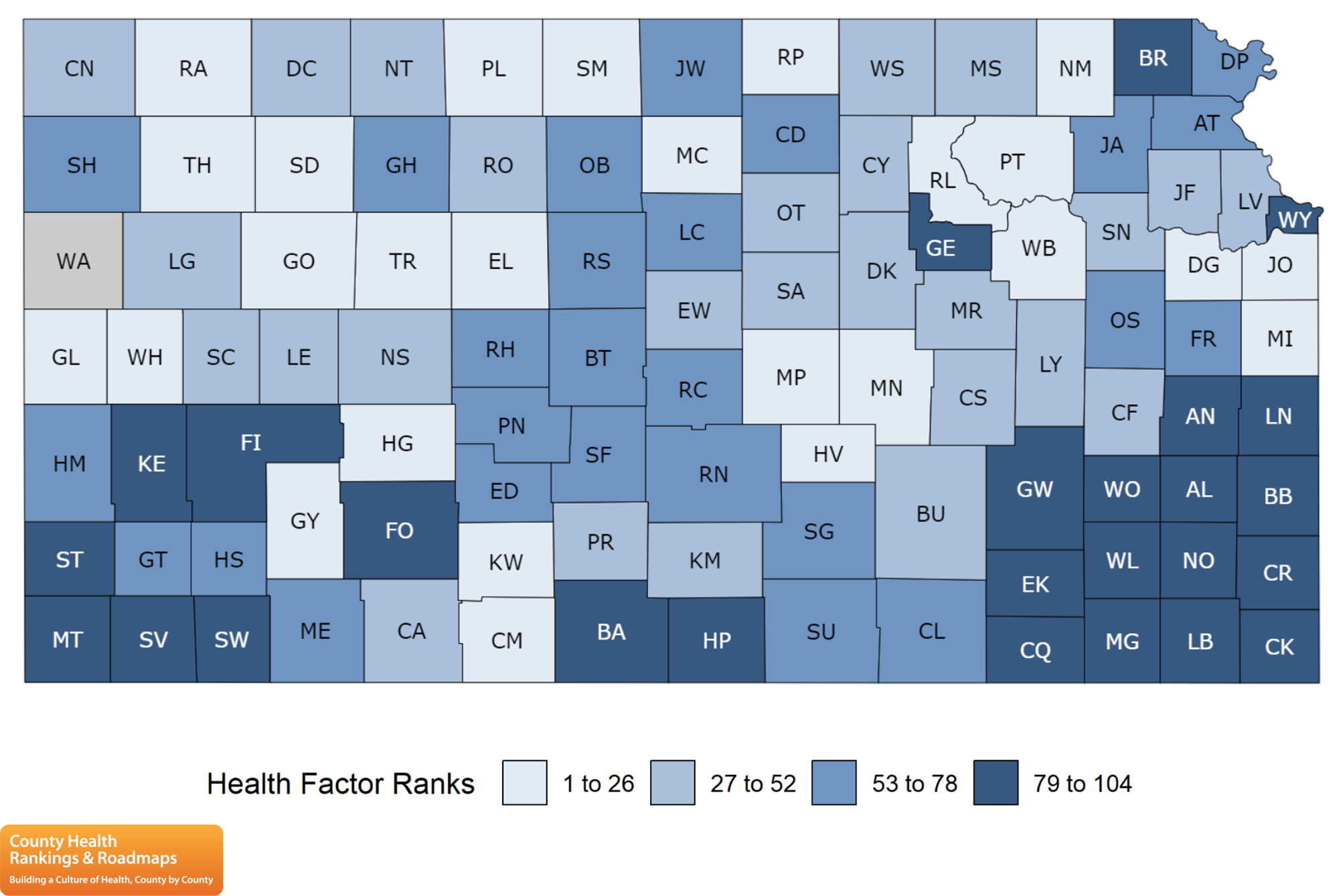Health Factors Map for Kansas