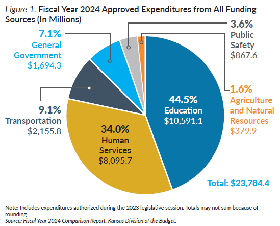 Fiscal Year 2024 Approved Expenditures from All Funding Sources (graph)