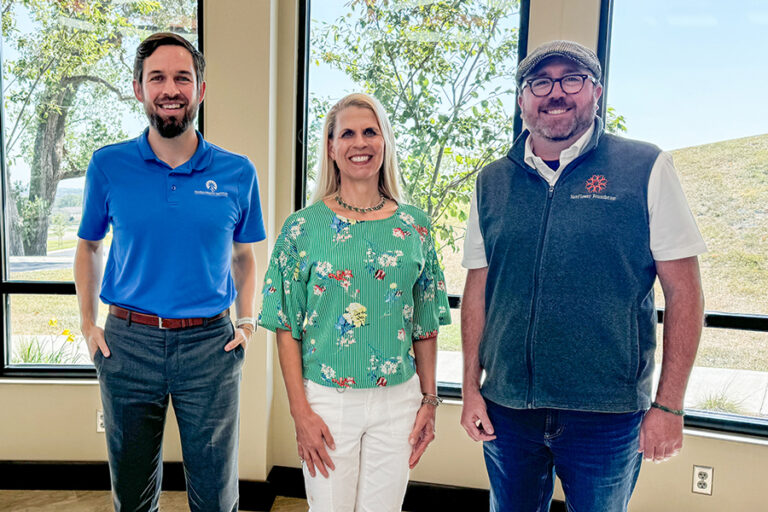 Photo of Wyatt Beckman, Brandon Skidmore and Elizabeth Burger